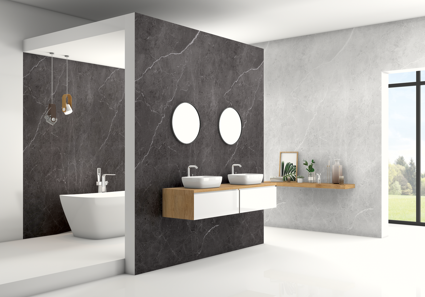 C+S Design Board Marble antracite 100 x 255 cm
