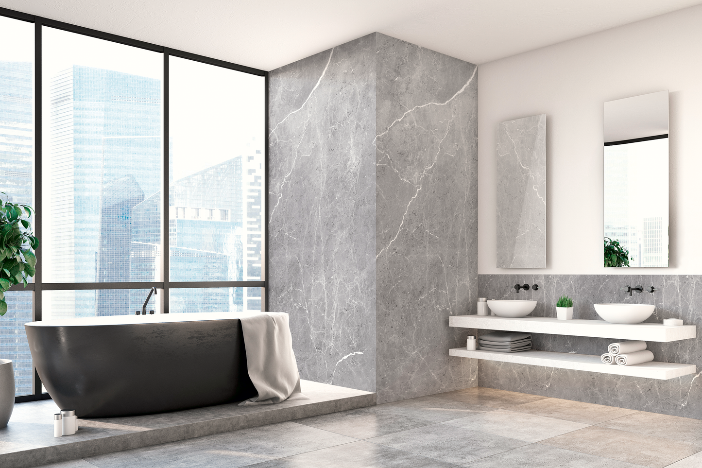 C+S Design Board Marble grey 100 x 255 cm