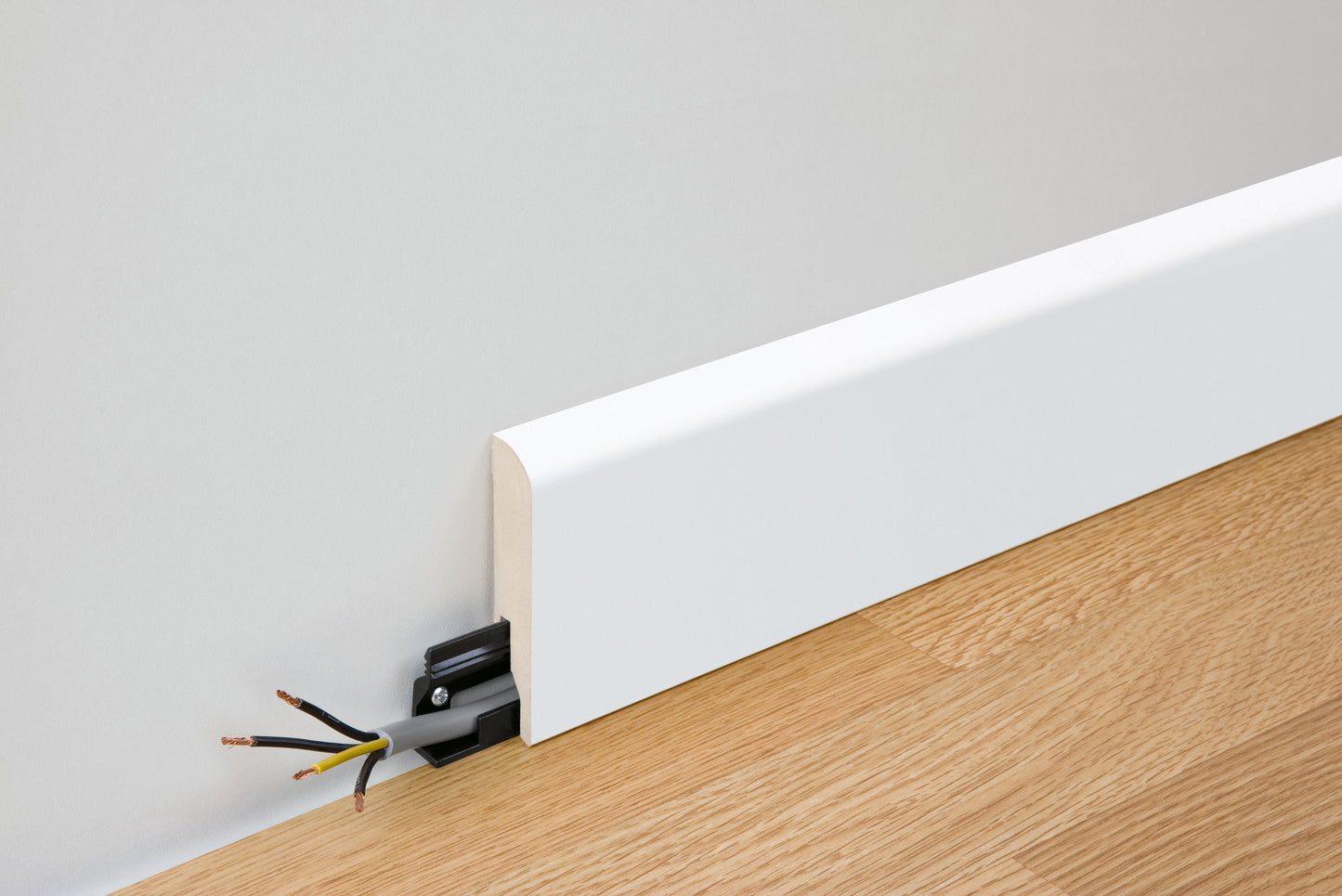 Leiste Leiste 5PK gerundet Uni weiß 238 x 8 cm