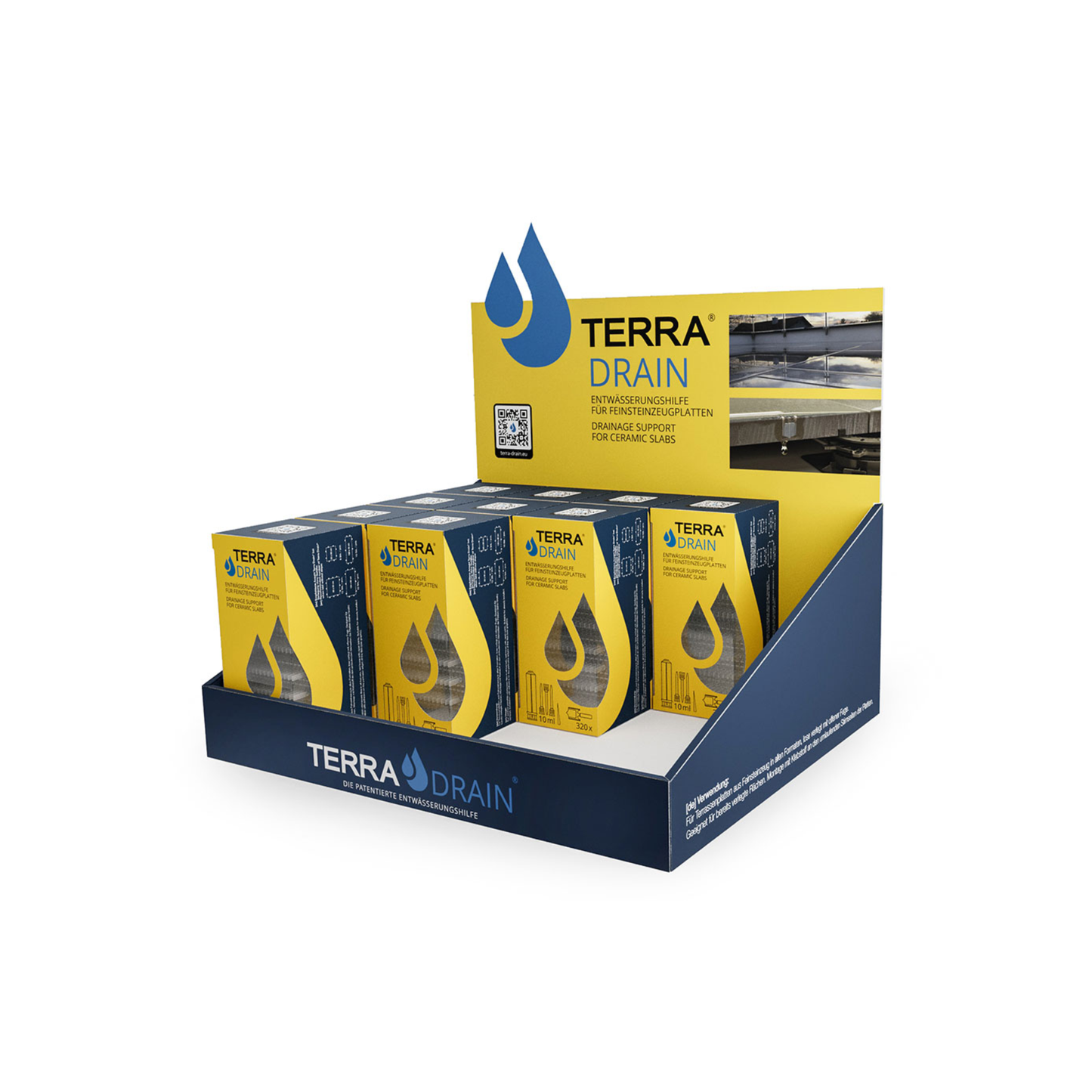 Terra Drain – schnelle Trocknung für Feinsteinzeug-Terrassenplatten 320 Stk.